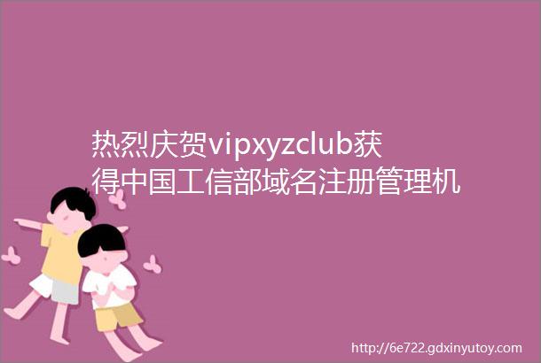 热烈庆贺vipxyzclub获得中国工信部域名注册管理机
